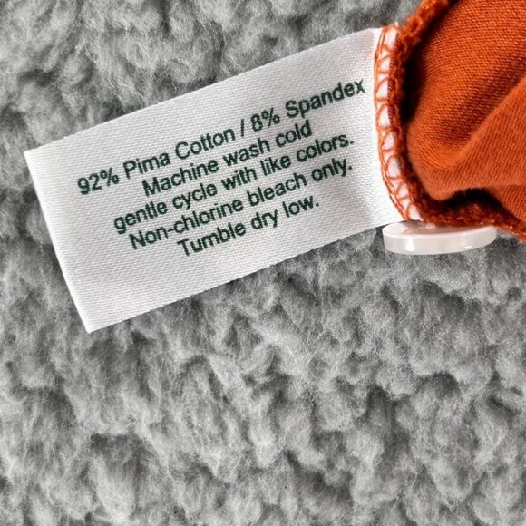 Criquet Mens Polo Shirt Large Burnt Orange Pima Cotton Slim Fit Top - Picture 10 of 10